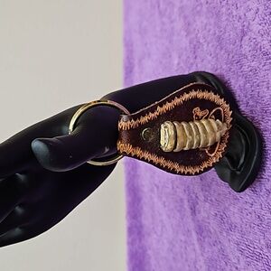 Rattle snake tail leather Keychain